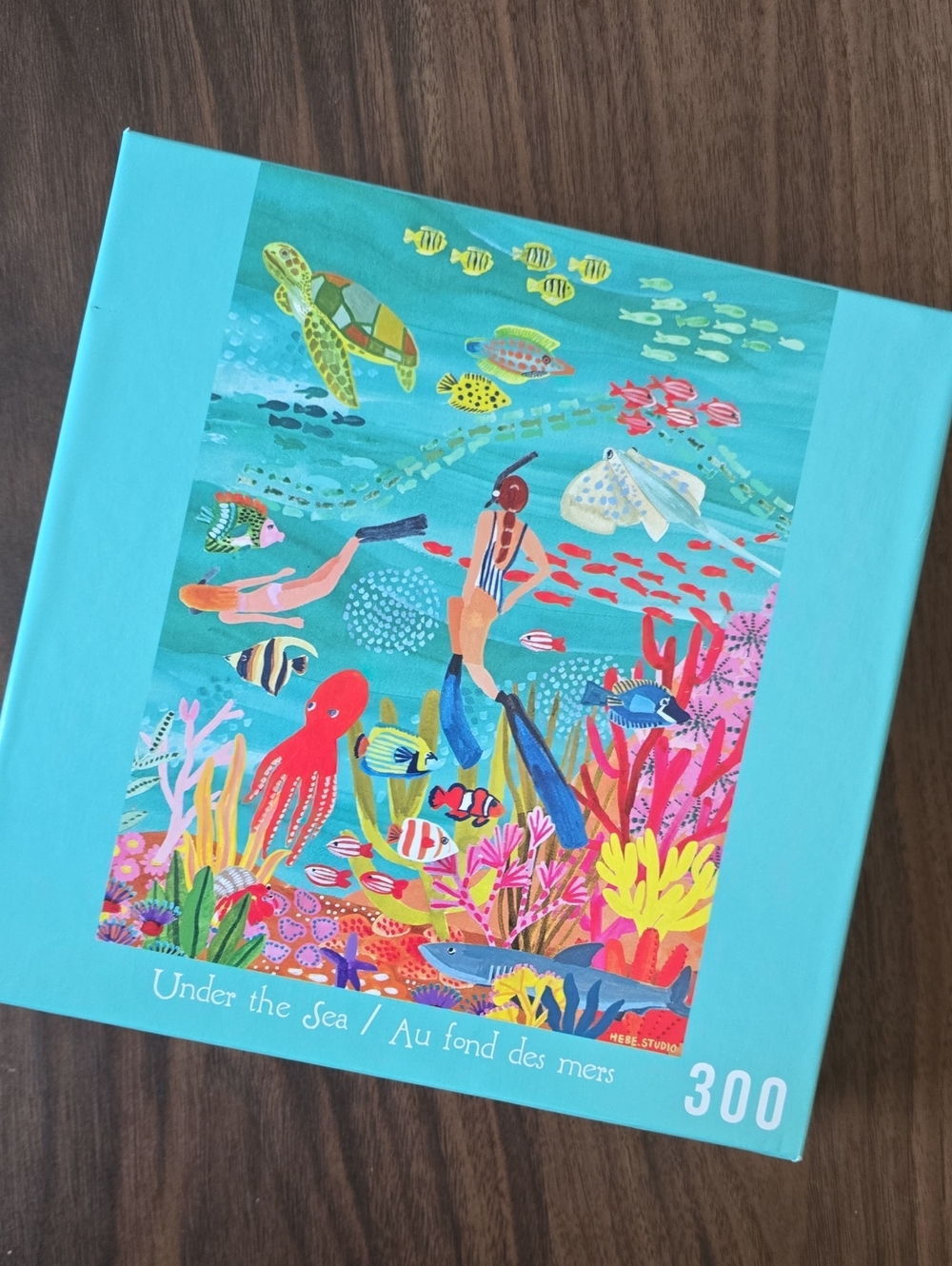 RoseArt 300 Piece Under the Sea Illustrated Puzzle - Vibrant Turquoise